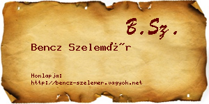 Bencz Szelemér névjegykártya